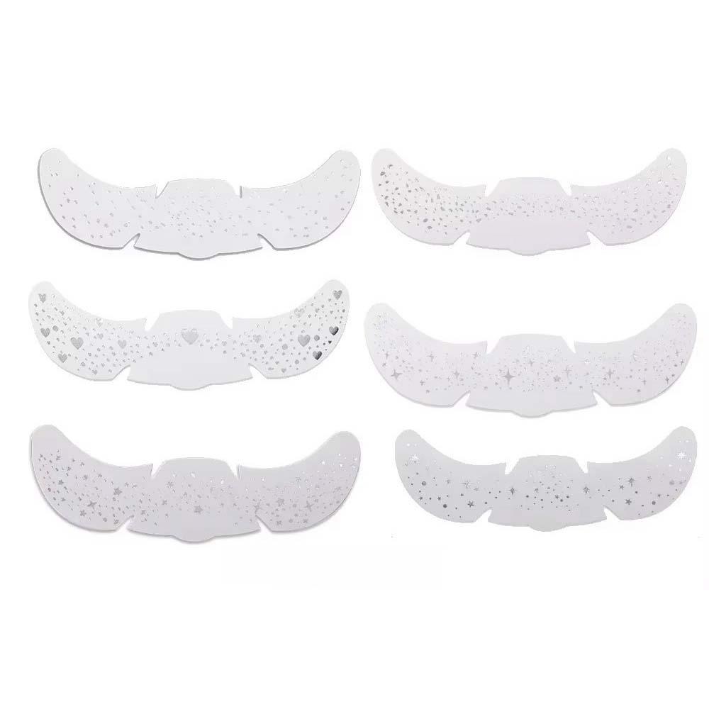 6Pcs Star Heart Freckle Tattoo Sparkle Face Tattoo Sticker Disposable Face Temporary Tattoo Make Up