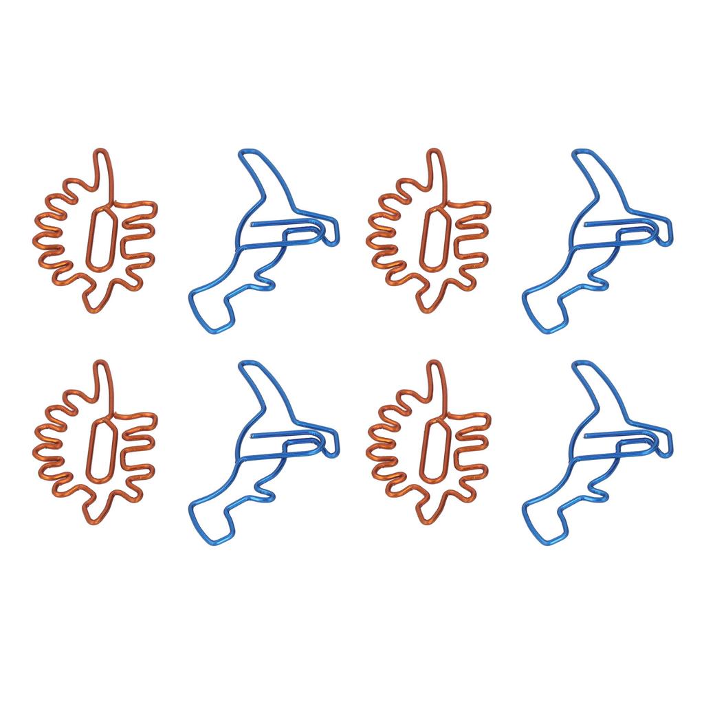 100 шт. скрепок для бумаги, уникальная форма динозавра, легкая портативная металлическая скрепка для гальванизации