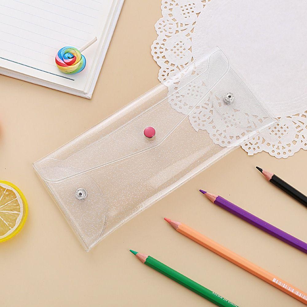 Transparent Pencil Bag Large-Capacity Stationery Pouch Storage Bag Office School Supplies