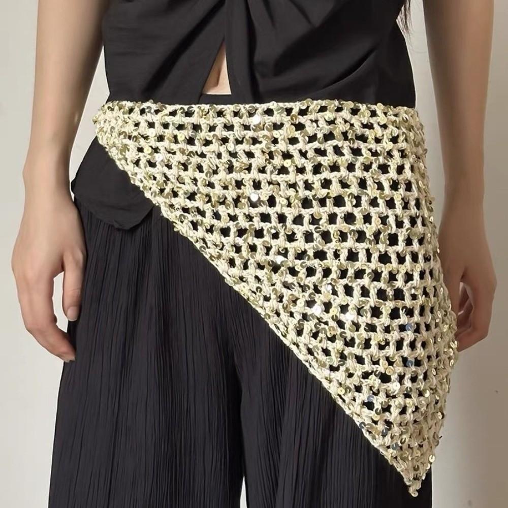 Bohemian Tassel Knitted Triangle Scarf Multi-functional Crochet Headscarf Hollow Shawl Girl