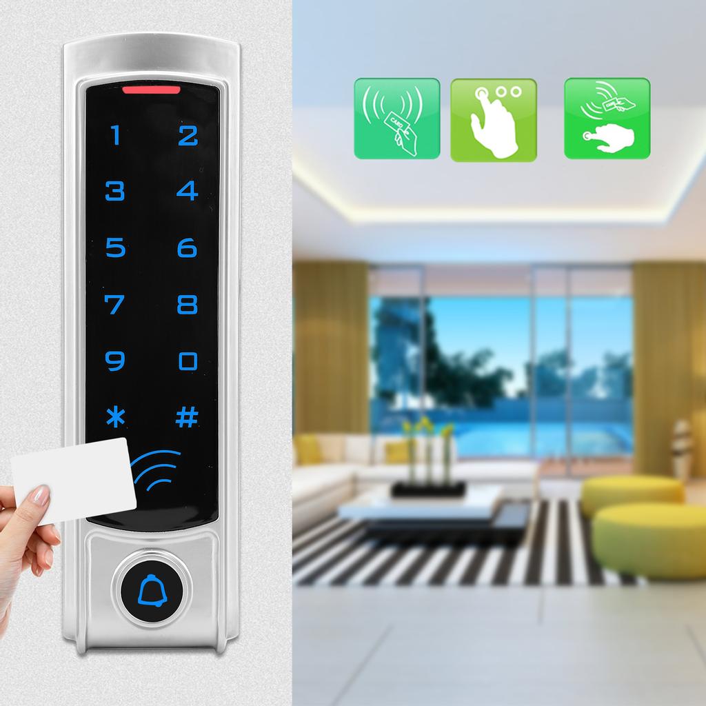 Door Keypad 13.56MHz RFID Wiegand26 Password Card Reader Access Controller with Backlit Keyboard