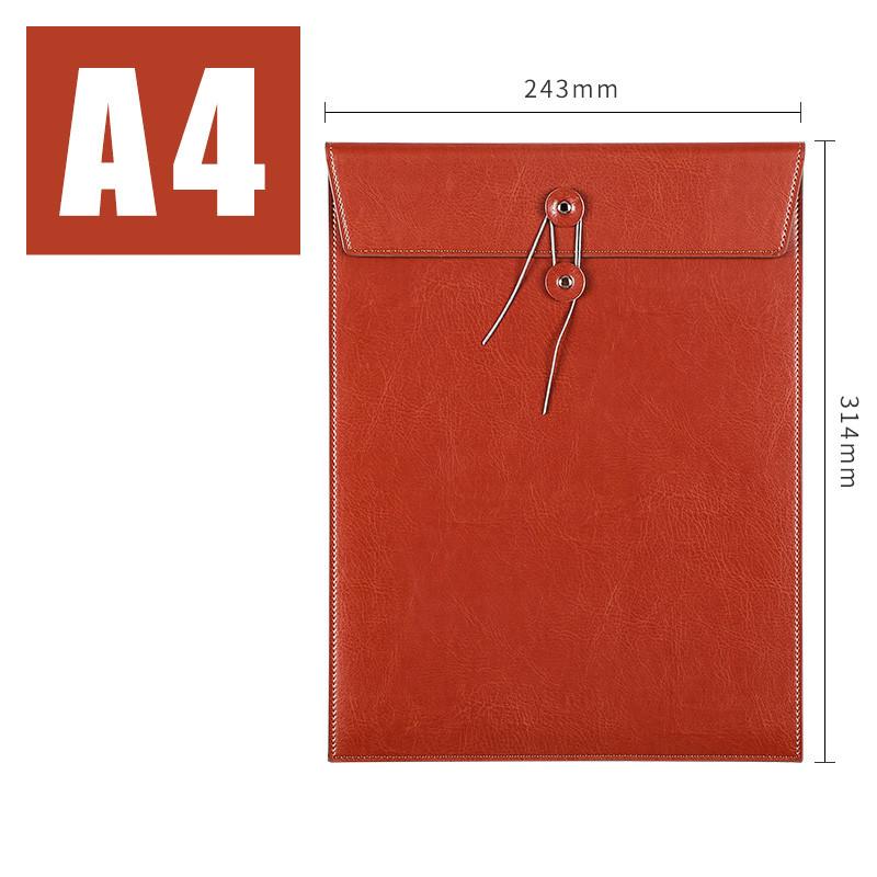 Large Capacity A4 File Storage Bag with Custom Logo Waterproof PU Leather Bidding Book Thickener Customized for Document Usage