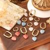 Love-shaped Colored Stone Earrings Light Luxury Exquisite Versatile Daily Commuter Earrings