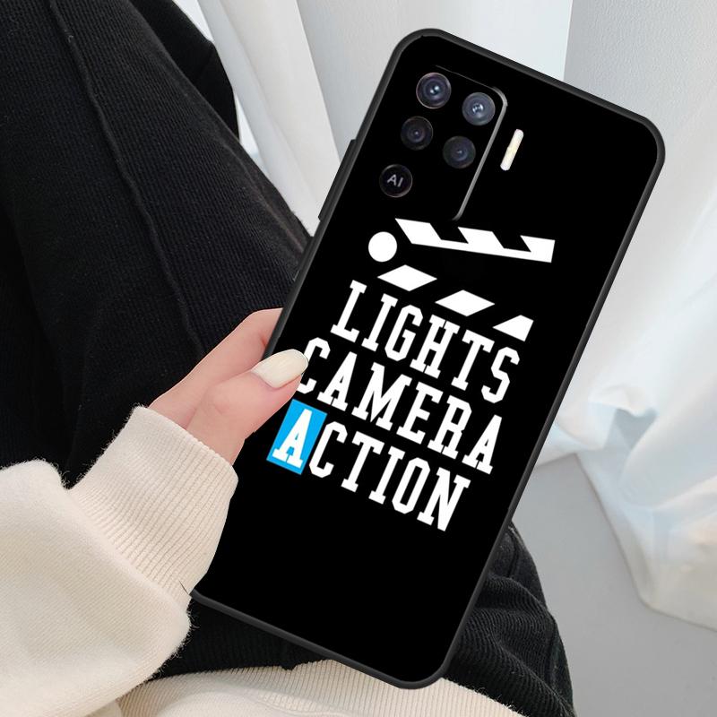 Film Movie maker Clapperboard Take Case For Oppo A18 A38 A58 A78 A98 A80 A60 A40 A96 A76 A16 A94 A74 A54 A15 A17 A57 A77 A5 Pro