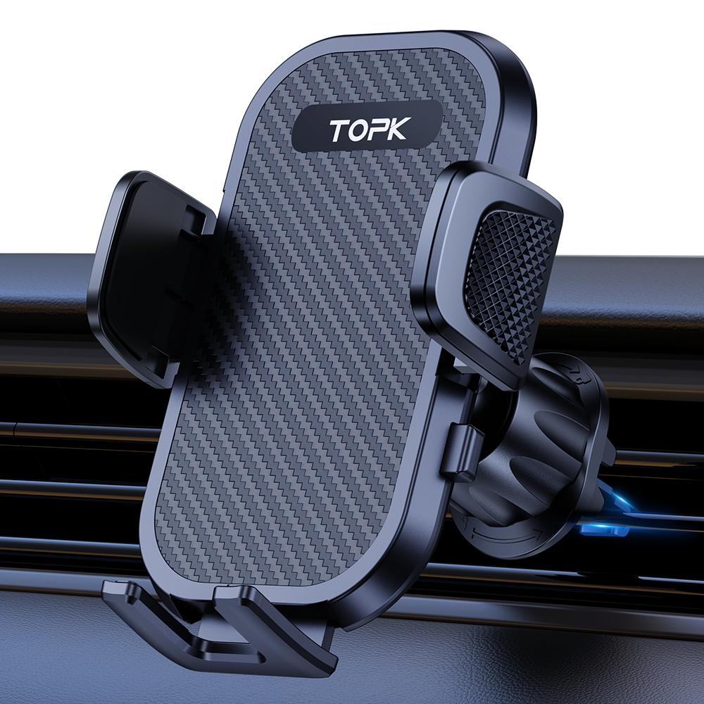 TOPK Car Phone Holder Mount Upgraded Stainless Steel Hook Cell Phone Holder for Car Air Vent Mag-Safe Compatible All Phones