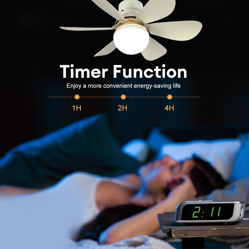Ceiling Fans With Remote Control and Light LED Lamp Fan E27 AC85-265V Lighting Base for Bedroom and Living Room Lighting