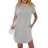 Женские повседневные футболки с короткими рукавами и карманами Платья Платья Платья с короткими рукавами