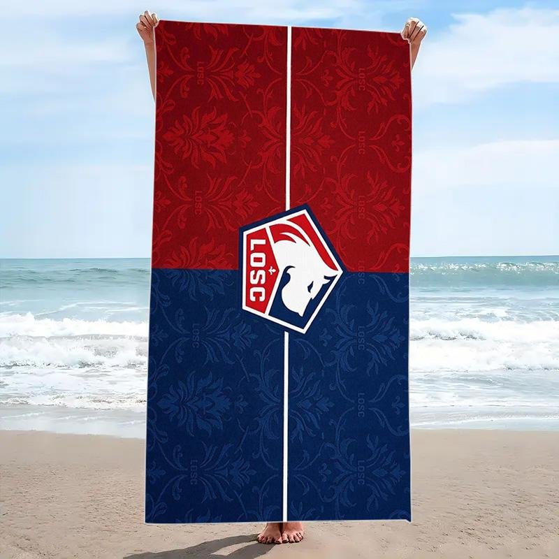 Lille OSC Print Beach Towel, Large Soft Quick Dry Towel for Beach Camping Swimming
