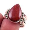 Natural Red Jasper Gemstone Handmade 925 Sterling Silver Two Tone Ring S.10 I7a09
