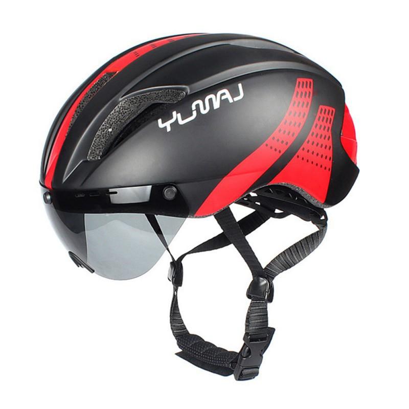 YUMAJ Aero Lightweight Cycling Helmet Road Bike Riding Half Shell Design CE CPSC Certified Black Red M/L