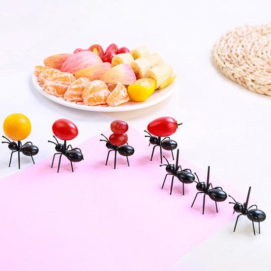 12Pcs Fruit Ant-Shaped Fork Cartoon Fruit Fork Safe Durable Reusable Dessert Fork