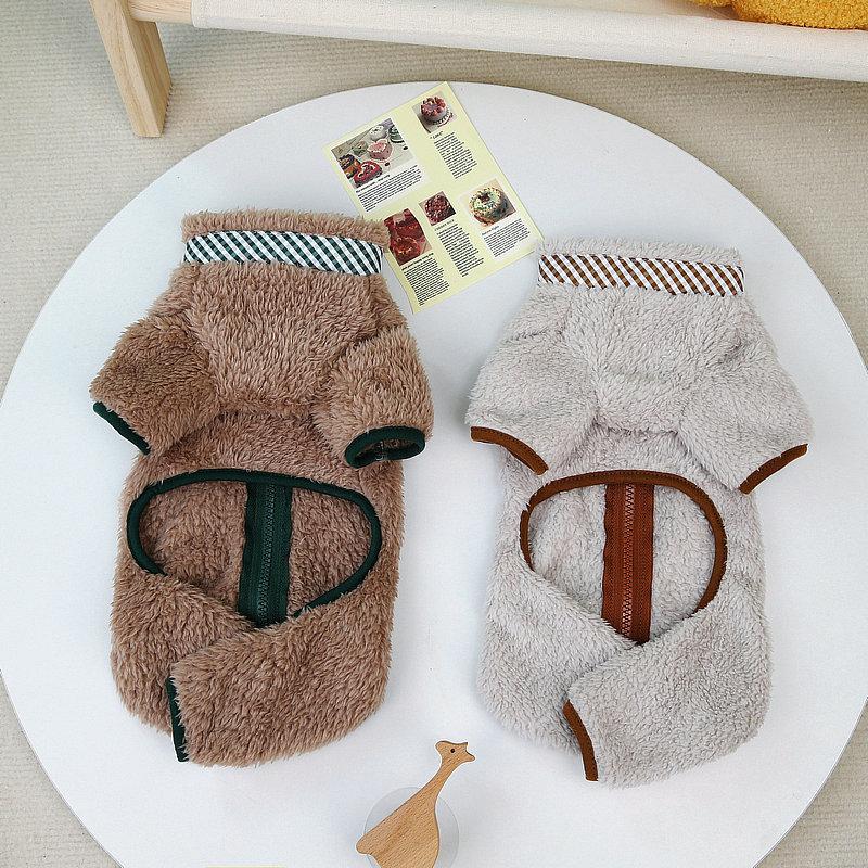 Warm Fleece Puppy Dog Jumpsuit for Small Dogs Winter Pet Clothes with Buckle Pomeranian Poodle Overalls Mascotas Cat Clothing