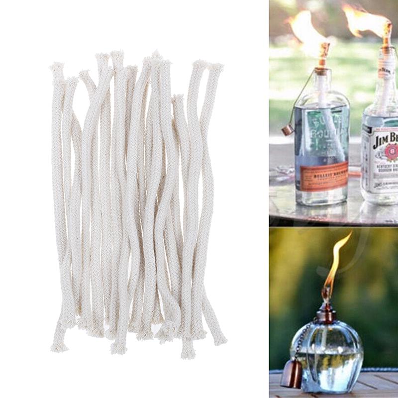 5Pcs 15cm Long Burner Alcohol Wick Rope Cotton Wick Round Cotton Kerosene Oil Lamp Wicks DIY Physical Materials