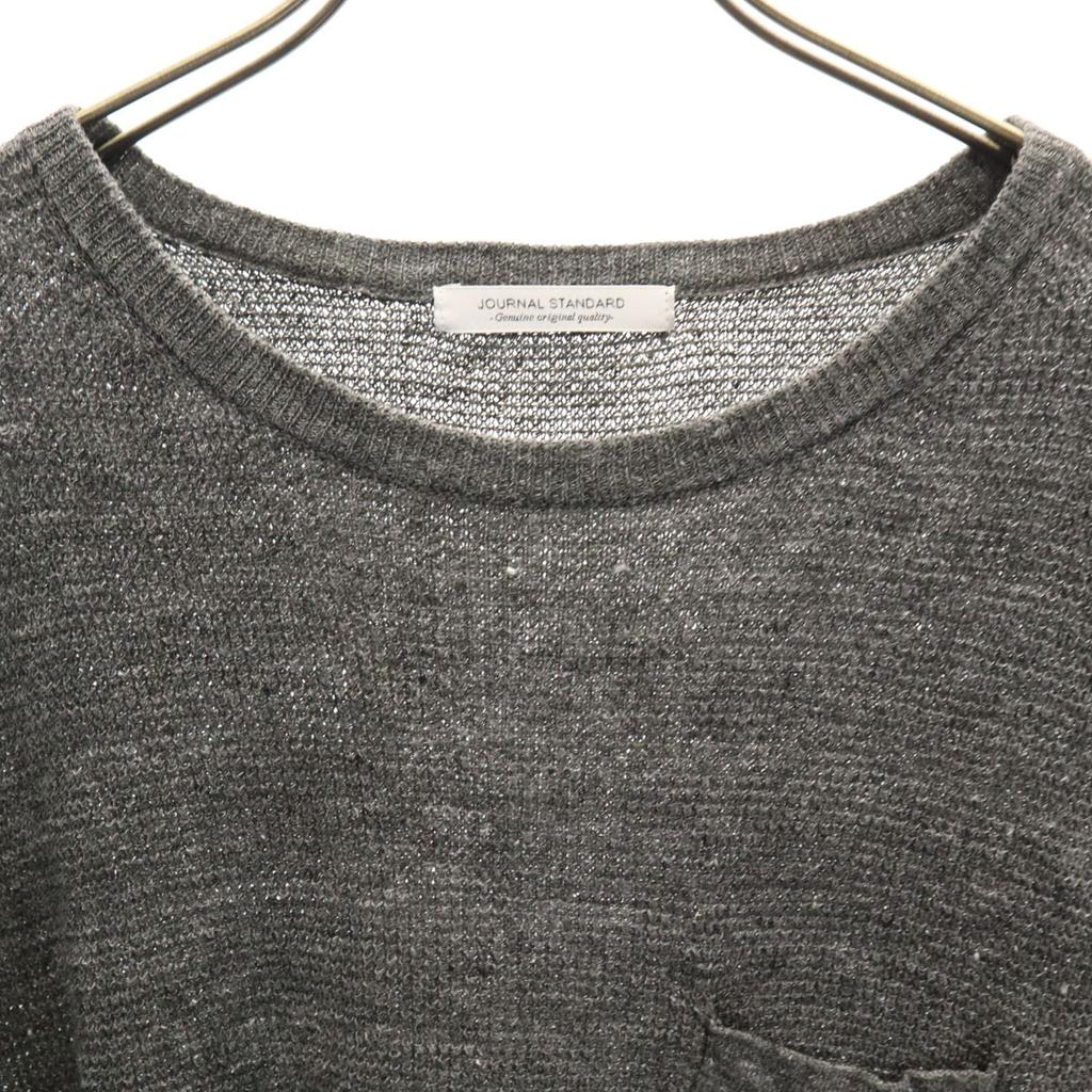JOURNAL STANDARD linen Short sleeve sweater L gray knit Men's Used