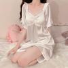 Пижамы Sweet Ice Silk для женщин, домашняя одежда с короткими рукавами в летнем дворцовом стиле и пижамные юбки
