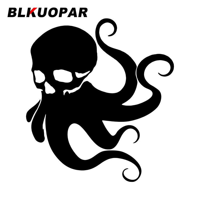 BLKUOPAR Силуэт Скелета Щупальца Осьминога Наклейки на Автомобиль Забавный Виниловый Декаль Солнцезащитный Вырезанные по Контуру Окна Холодильник Автомобильная Наклейка