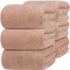 Bath Towels Mocha Large Fast Water Soft To the Microfiber Durable After Bath Water Quick Antibacterial and Deodorizing [AYO 6-piece Set, Brown,