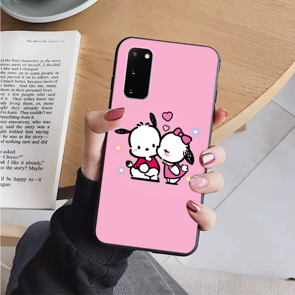 Черный чехол AH48 Pochacco для OPPO Reno 8 6 5 4 Pro Find X3 A17 A31 A38 A40 A53 A54 A55 A74 A76 A78 A77 A80 A94 A95 A96 Pro Sofe Cover