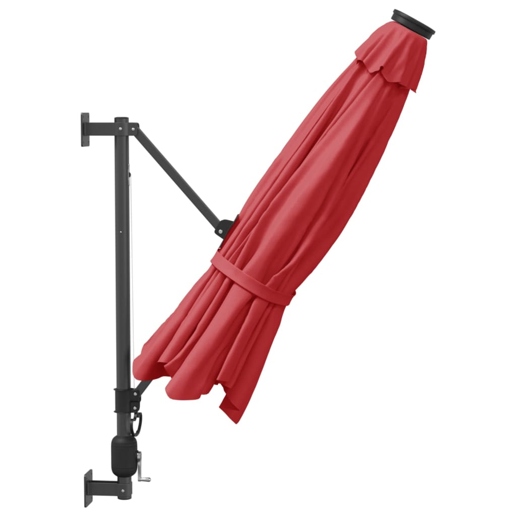 Wall Mounted Sun Umbrella Bright Red 290 cm