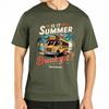 Tshirts for men Printed Women Crew Neck t shirt Black School Bus Summer Break Beach Scene Hiphop Unisex Teeshirt Trendy Tshirt