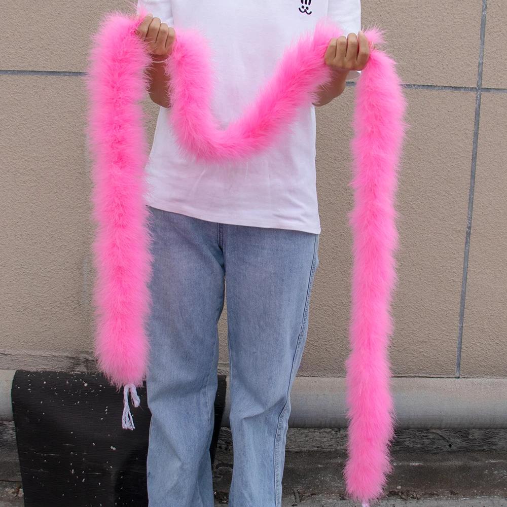2M 50Grams Marabou Turkey Feathers Boa Trim for Crafts Needlework Shawl Party Scarf Carnival Costume Wedding Plumes Decoration