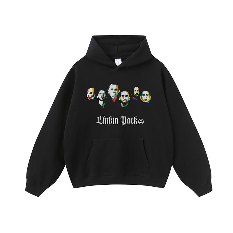 Mens Oversized Streetwear Hoodie With Vintage Rap Hip-Hop Graphic Print Cotton Sweatshirt
