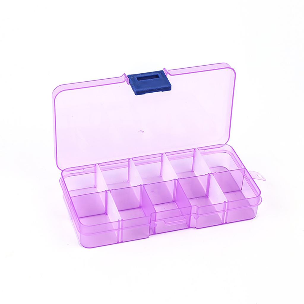 Foldable 10 Compartment Jewelry Bead Nail Tips Storage Box