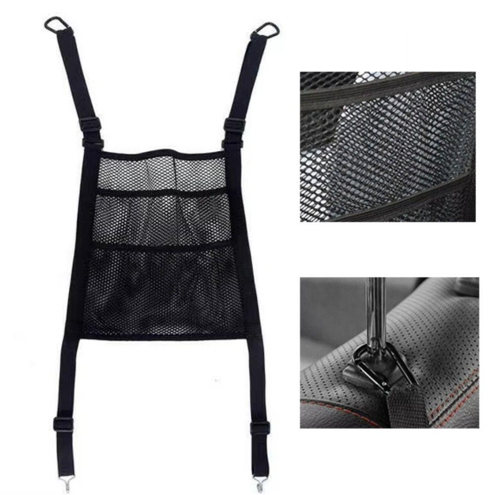 3-layer Construction Car Seat Storage Bag Seat Back Storage Organizer  Pet Accessories Storage