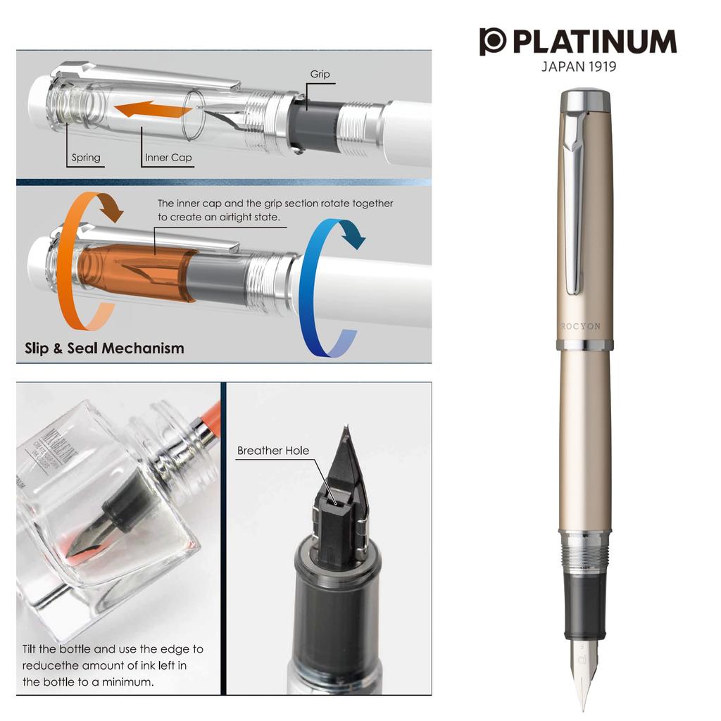 Platinum Fountain Pen Fountain Pen Procion Luster Champagne Gold Fine Point PNS-8000#78-2