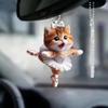 Christmas Tree Ornament Cartoon Cat Pendant with Lanyard Easy To Hang Decorative Acrylic Rearview Mirror Hanging Accessory