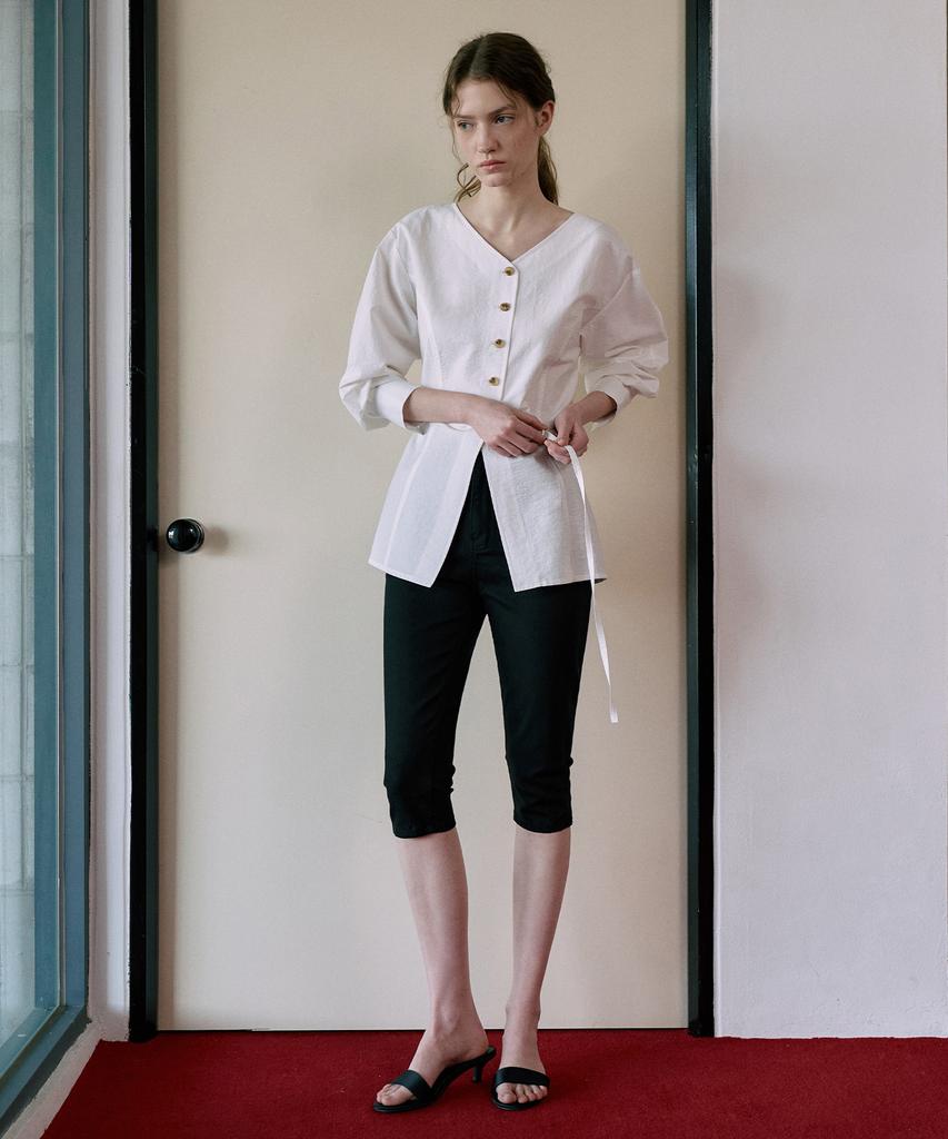 LAMEREI Hourglass V-Neck Blouse[Lmbfspsh316]-2Color