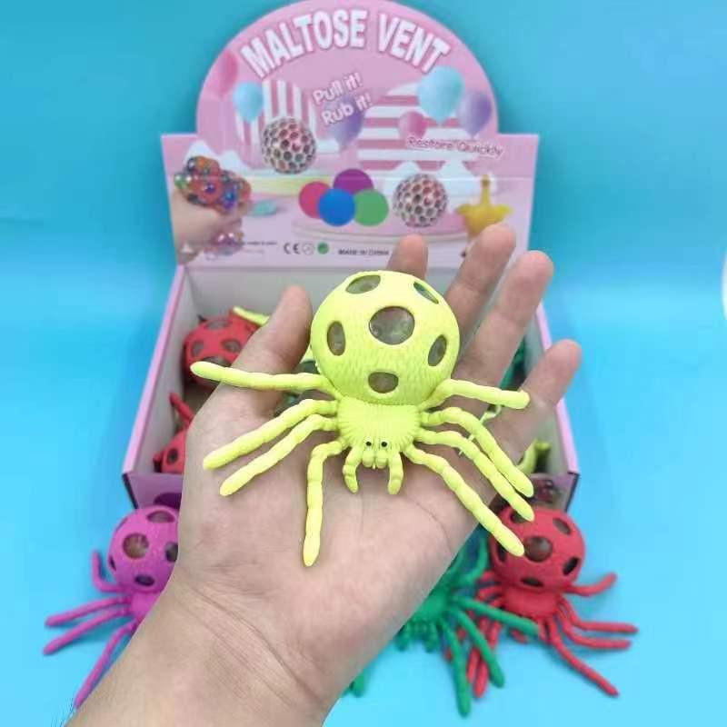 Street Stall Stress Relief Grape Ball - Creative Water Squeeze Toy with Slow Rebound Net Bag