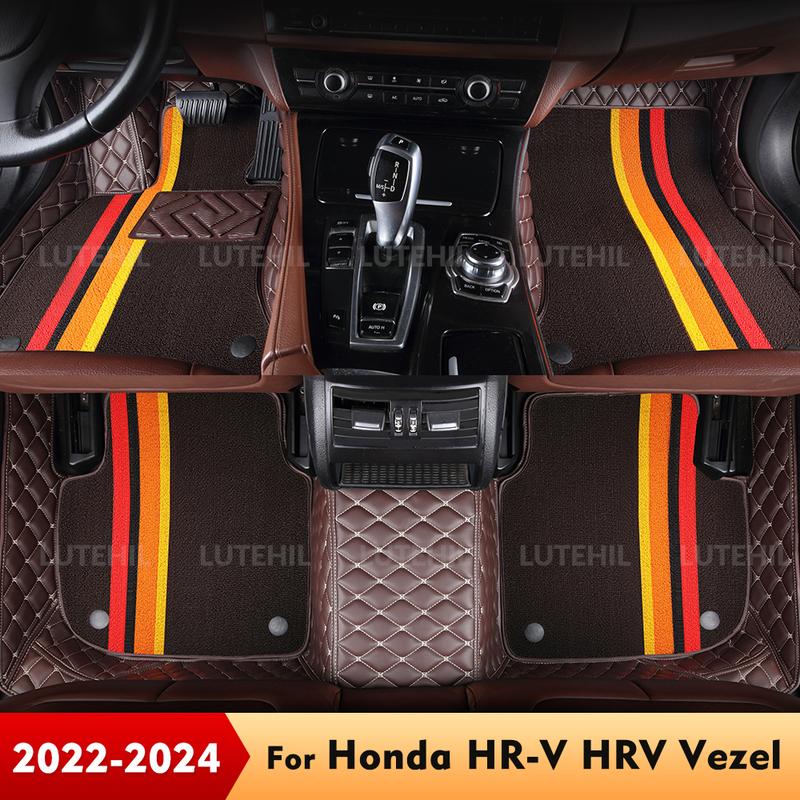 Для Honda HR-V HRV Vezel 2024 Двухслойные автомобильные коврики на пол Автомобильные коврики для ног Покрытие-коврик Аксессуары для интерьера