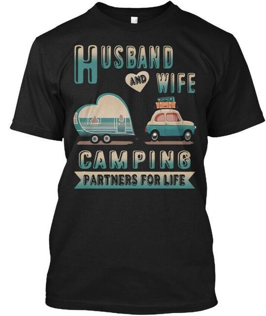 Husband Wife Camping - And Partners For Life T-Shirt Made in USA S to 5XL