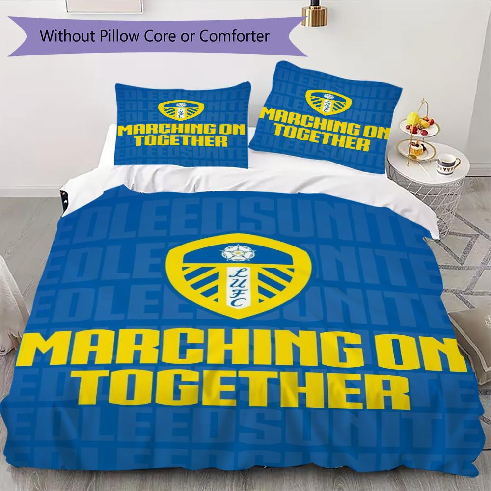 Постельное белье с узором Leeds United Комплект одеяла Пододеяльник Наволочка Домашний Декор Подарок на День Рождения (1 пододеяльник + 2 наволочки без наполнителя)66