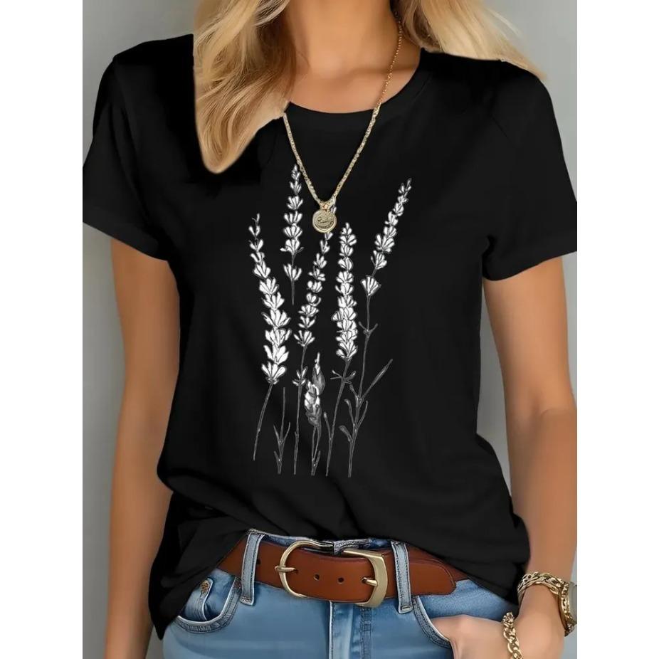 Женская футболка с коротким рукавом и круглым вырезом с мультяшным принтом, хлопковая летняя футболка