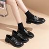 Fashion Versatile One-pedal Single Shoes Women's Skirt Small Leather Shoes Women's British Style Casual Shoes 2024 Spring and Autumn New