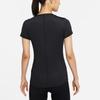 Nike Dri-Fit One Однотонная быстросохнущая спортивная футболка с принтом и коротким рукавом, женские топы, черные DD0627-010