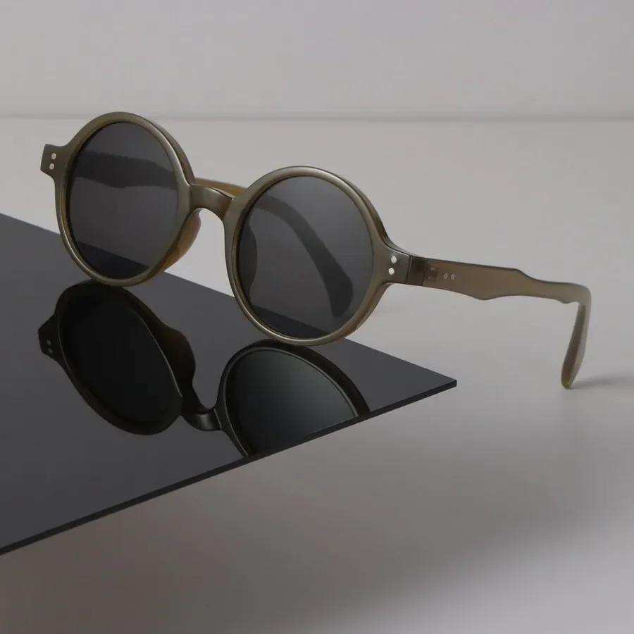 Designer Round Sunglasses Women Men Retro Black Sun Glasses Luxury Personality Eyewear Mirror Lens Sexy Brand