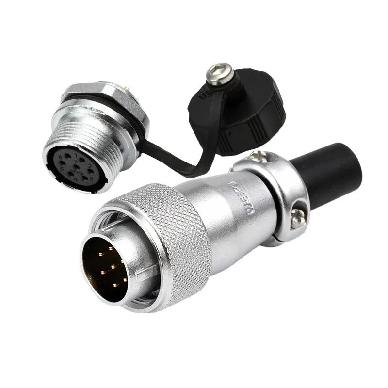 WEIPU WS16 TQ+ZM LED Light M16 Electrical Avaition Connector 2 3 4 5 7 9 10 Pin Adapter Male Plug Female Socket Rear Nut Seat