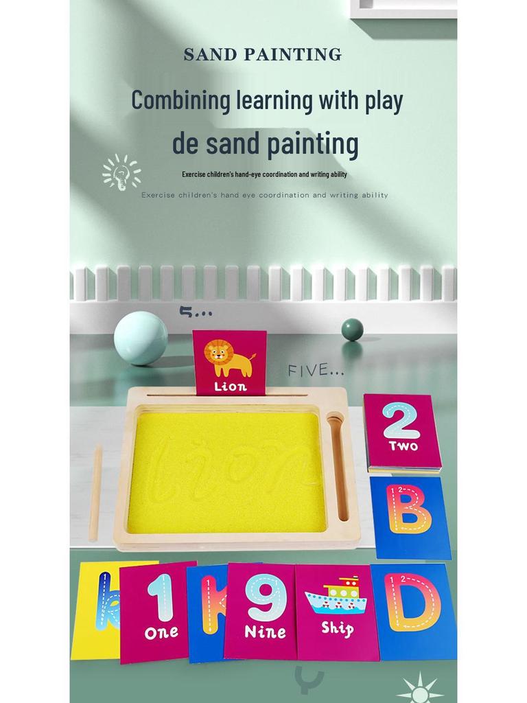 Montessori Sand Table for Kids: Numbers & Letters Writing Practice, Drawing, and Parent-Child Learning Tool