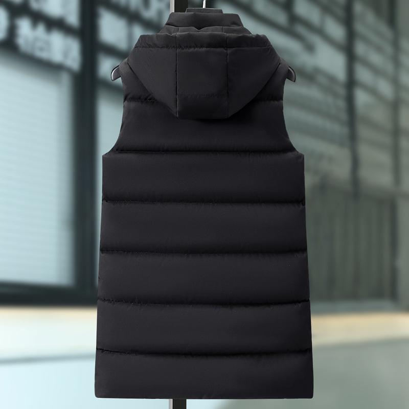 Модные зимние безрукавные парки мужские длинные жилеты с капюшоном больших размеров повседневная толстая теплая верхняя одежда мужские куртки