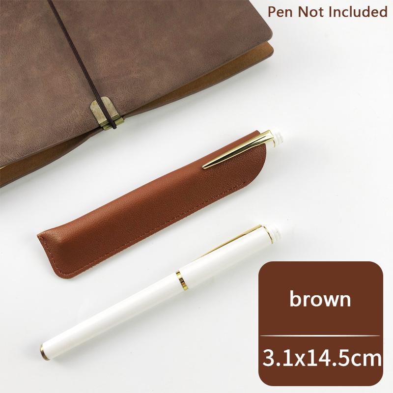 Карандашница из искусственной кожи, школьная сумка для хранения ручек, чехол для ручек, однотонный износостойкий защитный чехол для ручки, маленький чехол для ручки с вывеской