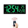 Большие цифровые настенные часы с дистанционным управлением, TEMP, дата, неделя, ночной режим, настольные часы 12/24 ч, функция отключения питания, память, светодиодный будильник, домашний декор