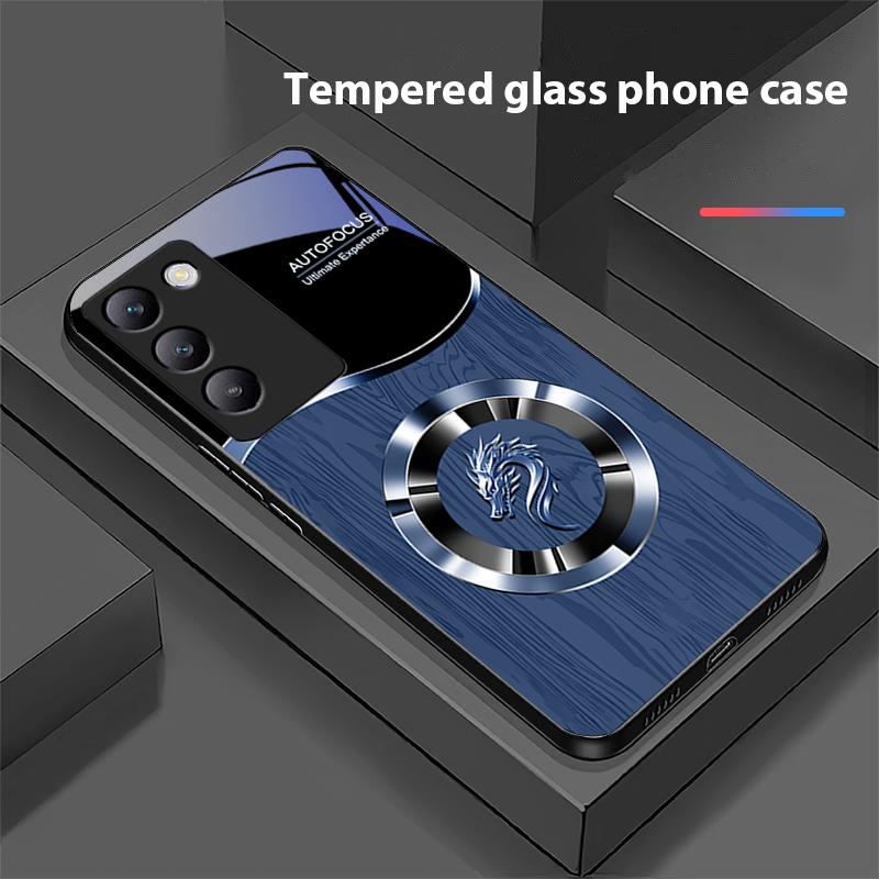 Circle Dragon Для Y72 33S 11 03 36 96 Lite 35 16 Iqoo 12 V40 SE 5G 29 40 21 30 X80 Pro Vivo Чехол для телефона из закаленного стекла Черный