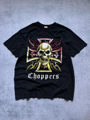 Винтажная футболка West Coast Choppers Crazy Skull Cross Мужская Размер L Байкерская США Y2K
