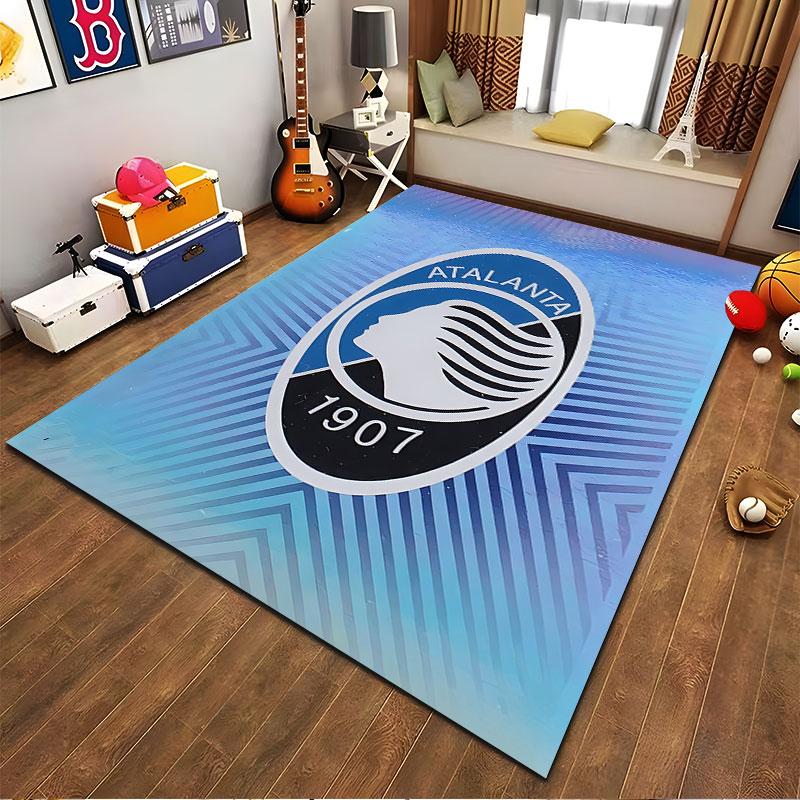 Atalanta Logo Blue Carpet suitable as a non-slip mat for the living room or bedroom sofa