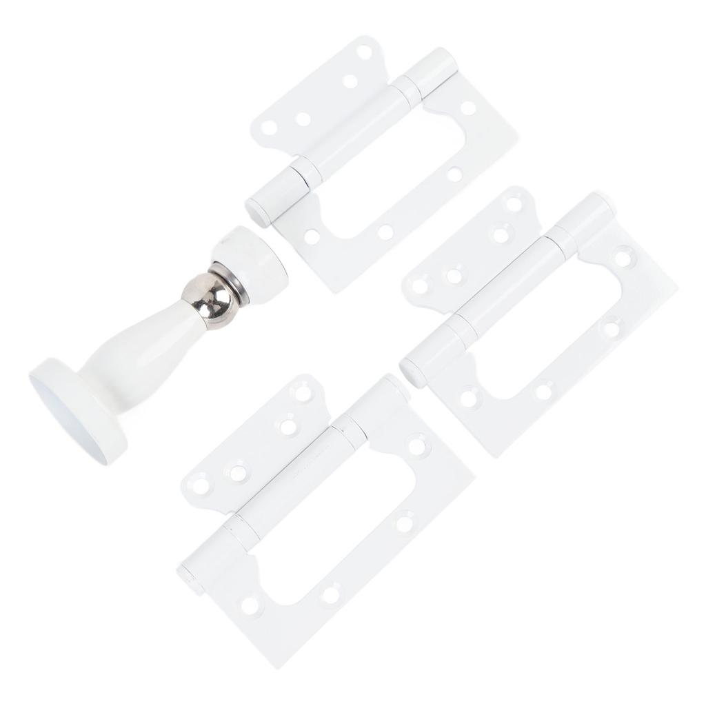 4 Inch Door Hinge with Magnetic Door Stopper Silent Metal Door Hinge for Home Room White
