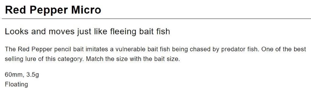 Tiemco Воблер тонущий Red Pepper Micro 60 мм 3.5 грамма RPM-287 (0052)