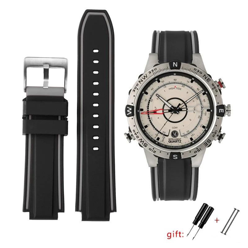 Силиконовый ремешок Для Timex E-tide Compass T2n720 T2n721 Tw2t76300 Tw2t76500 T45601 Резиновый мужской ремешок для часов Спортивный ремешок бесплатный инструмент